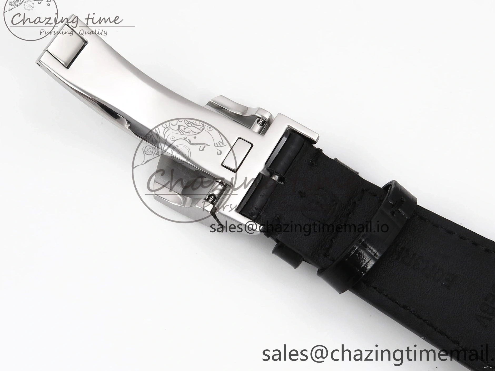 MIROTIME 0302 OnTrend Portugieser Automatic 42mm SS APSF 1:1 Best Edition White RG Dial on Black Leather Strap A 7010